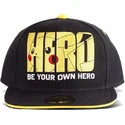 petten-plat-zwart-snapback-be-your-own-hero-olympics-van-difuzed