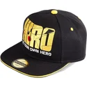 petten-plat-zwart-snapback-be-your-own-hero-olympics-van-difuzed