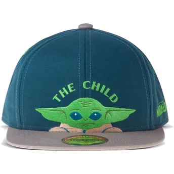 petten-plat-blauw-snapback-voor-kinderen-baby-yoda-the-child-the-mandalorian-van-difuzed