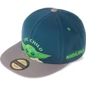petten-plat-blauw-snapback-voor-kinderen-baby-yoda-the-child-the-mandalorian-van-difuzed