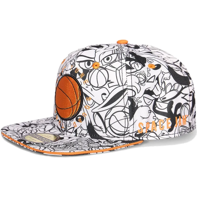 petten-plat-wit-snapback-space-jam-van-difuzed petten-plat-wit-snapback-space-jam-van-difuzed