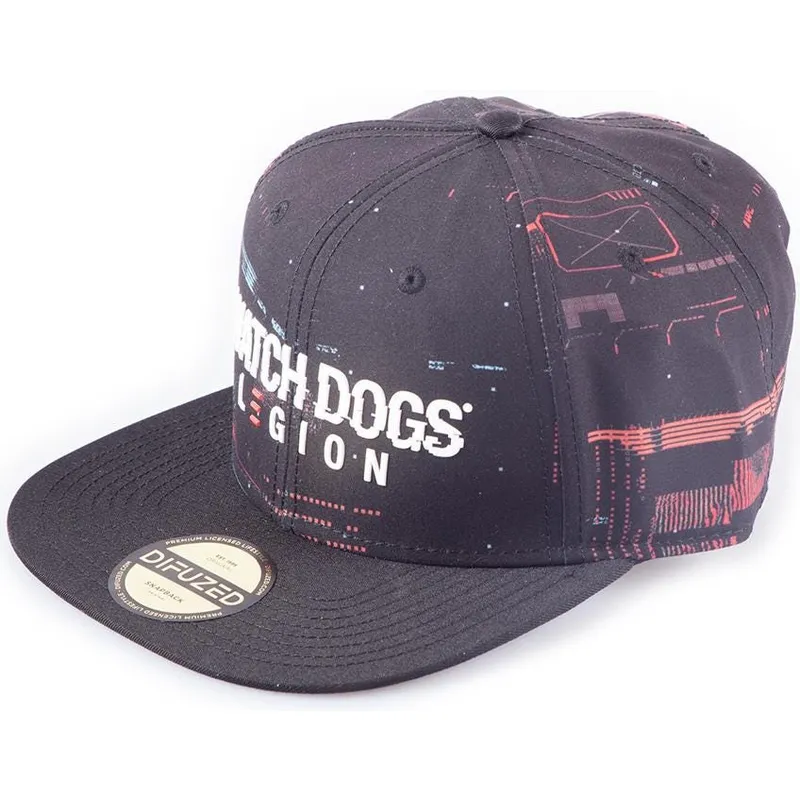 petten-plat-zwart-snapback-glitch-legion-van-difuzed