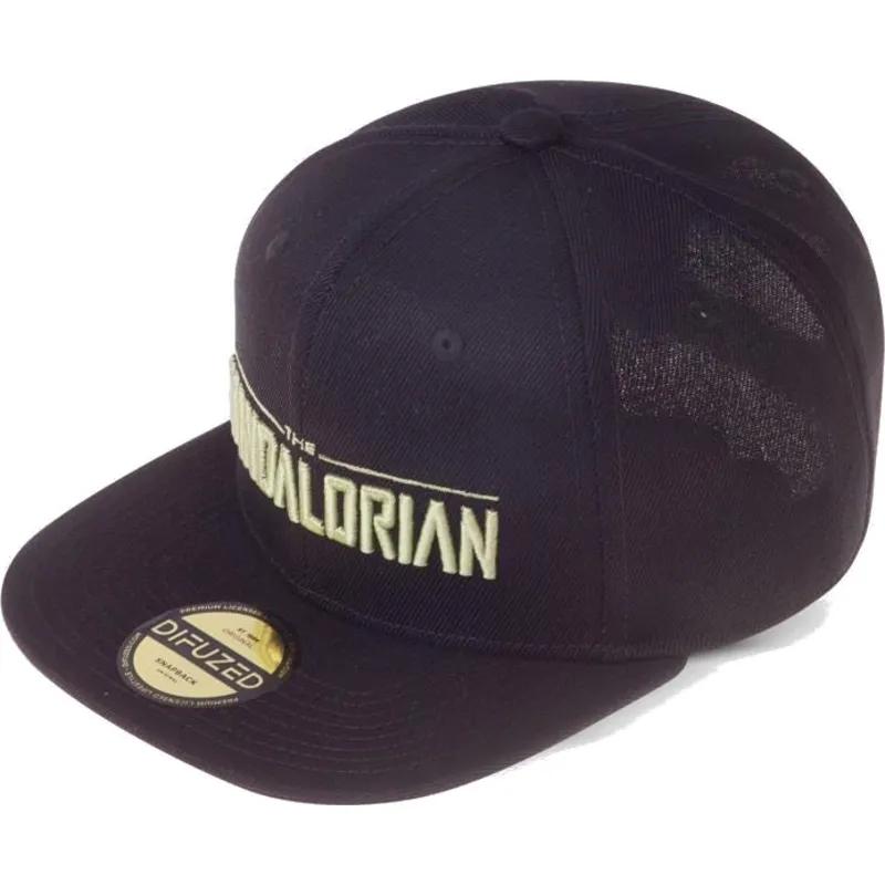 petten-plat-zwart-snapback-the-mandalorian-silhouette-van-difuzed