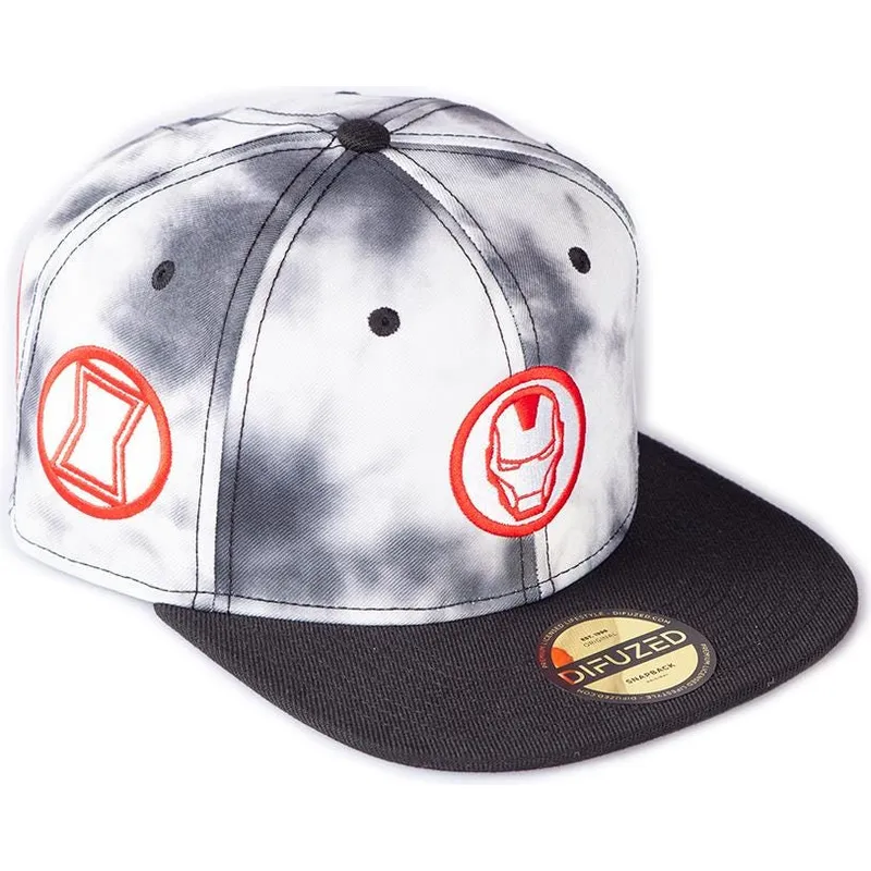 petten-plat-wit-snapback-tye-dye-badge-van-difuzed