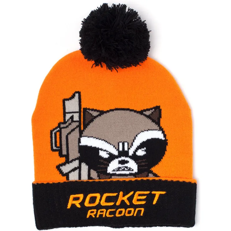 mutsen-pompon-oranje-raccon-kawaii-art-van-difuzed