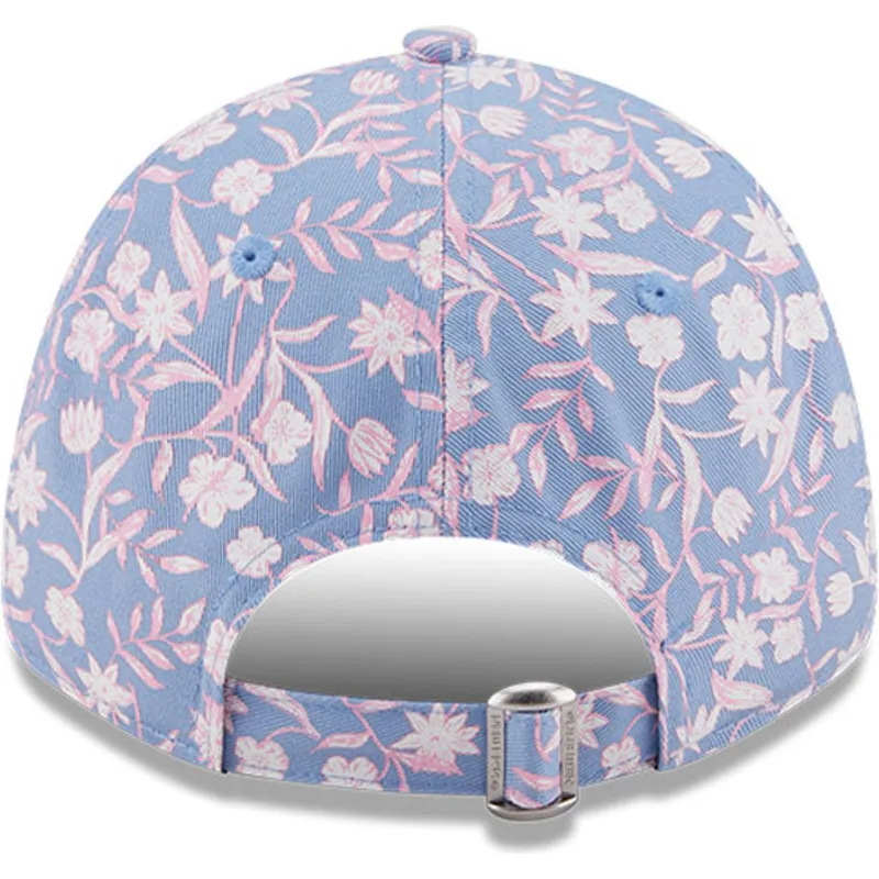 petten-gebogen-blauw-verstelbaar-rosa-9forty-floral-van-new-york-yankees-mlb-van-new-era