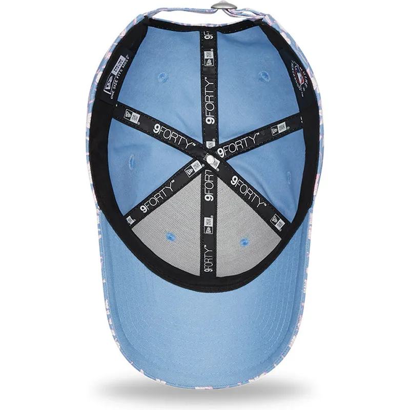 petten-gebogen-blauw-verstelbaar-rosa-9forty-floral-van-new-york-yankees-mlb-van-new-era