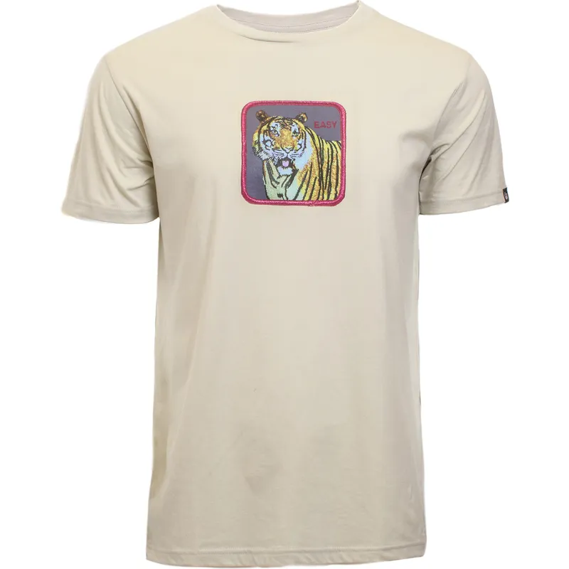 t-shirt-korte-mouw-beige-van-easy-clawsome-the-farm-van-goorin-bros
