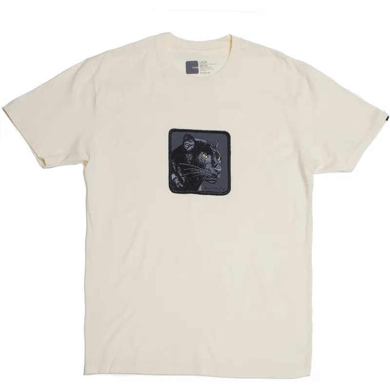 t-shirt-korte-mouw-beige-van-panther-feline-good-the-farm-van-goorin-bros