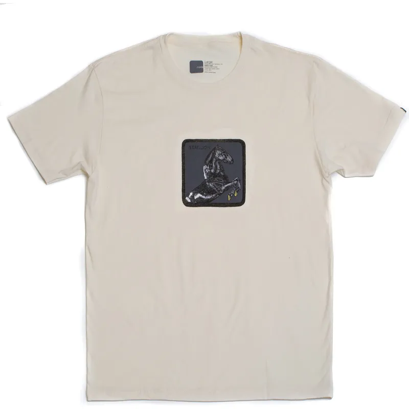 t-shirt-korte-mouw-beige-van-stallion-very-stable-the-farm-van-goorin-bros t-shirt-korte-mouw-beige-van-stallion-very-stable-the-farm-van-goorin-bros