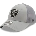 petten-gebogen-grijs-verstelbaar-9forty-team-arch-van-las-vegas-raiders-nfl-van-new-era
