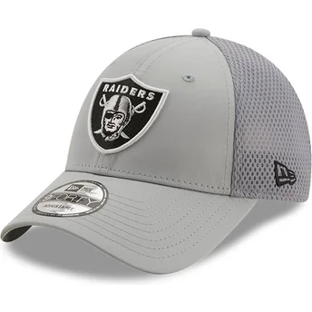 petten-gebogen-grijs-verstelbaar-9forty-team-arch-van-las-vegas-raiders-nfl-van-new-era