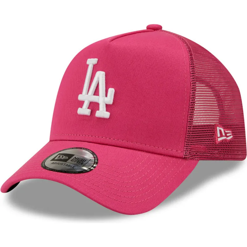 petten-gebogen-roze-snapback-a-frame-tonal-mesh-van-los-angeles-dodgers-mlb-van-new-era