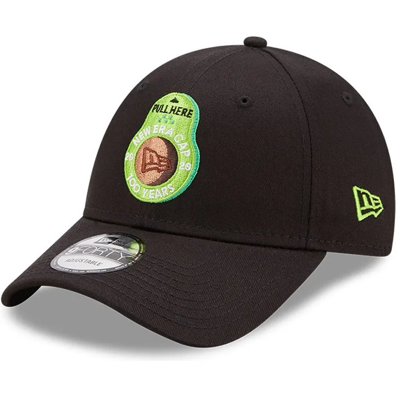 petten-gebogen-zwart-verstelbaar-aguacate-9forty-food-icon-van-new-era