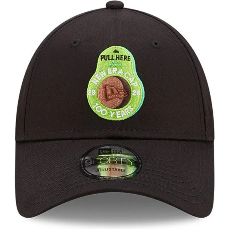 petten-gebogen-zwart-verstelbaar-aguacate-9forty-food-icon-van-new-era