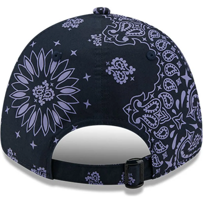 petten-gebogen-marineblauw-verstelbaar-9forty-paisley-print-van-new-york-yankees-mlb-van-new-era