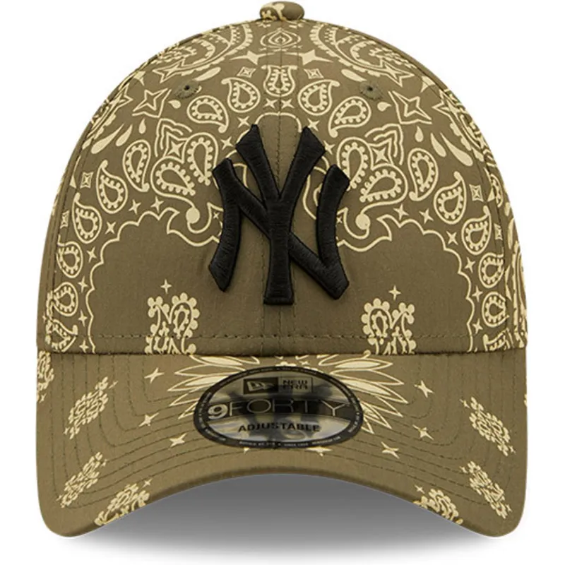 petten-gebogen-groen-verstelbaar-9forty-paisley-print-van-new-york-yankees-mlb-van-new-era