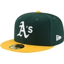 petten-plat-groen-fitted-59fifty-ac-perf-van-oakland-athletics-mlb-van-new-era
