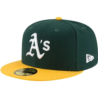 Petten plat groen fitted 59FIFTY AC Perf van Oakland Athletics MLB van New Era