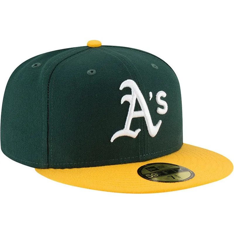 petten-plat-groen-fitted-59fifty-ac-perf-van-oakland-athletics-mlb-van-new-era