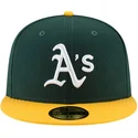 petten-plat-groen-fitted-59fifty-ac-perf-van-oakland-athletics-mlb-van-new-era
