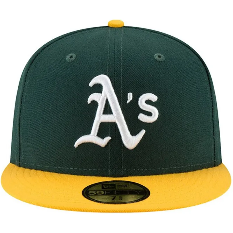 petten-plat-groen-fitted-59fifty-ac-perf-van-oakland-athletics-mlb-van-new-era