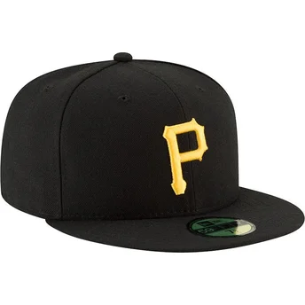 Petten plat zwart fitted 59FIFTY AC Perf van Pittsburgh Pirates MLB van New Era