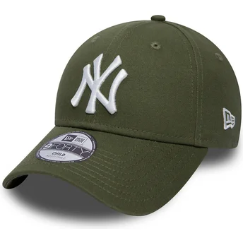 Petten gebogen groen verstelbaar voor kinderen 9FORTY League Essential van New York Yankees MLB van New Era