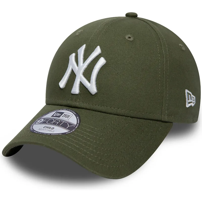 petten-gebogen-groen-verstelbaar-voor-kinderen-9forty-league-essential-van-new-york-yankees-mlb-van-new-era