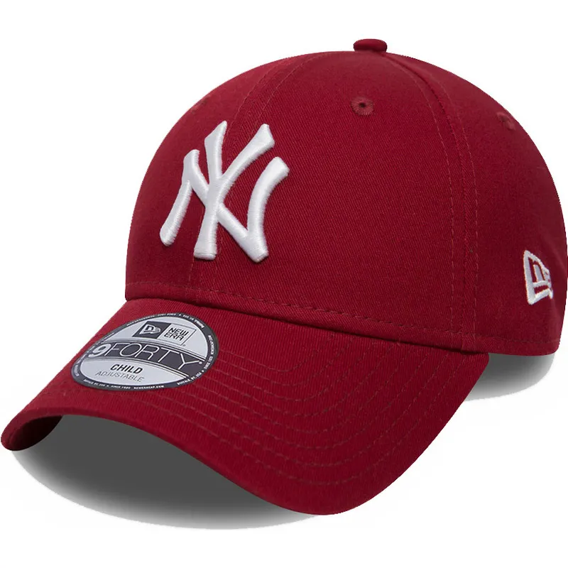 petten-gebogen-rood-verstelbaar-voor-kinderen-9forty-league-essential-van-new-york-yankees-mlb-van-new-era