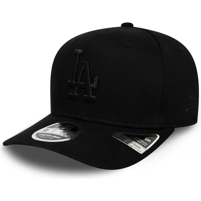petten-gebogen-zwart-snapback-9fifty-stretch-snap-tonal-van-los-angeles-dodgers-mlb-van-new-era