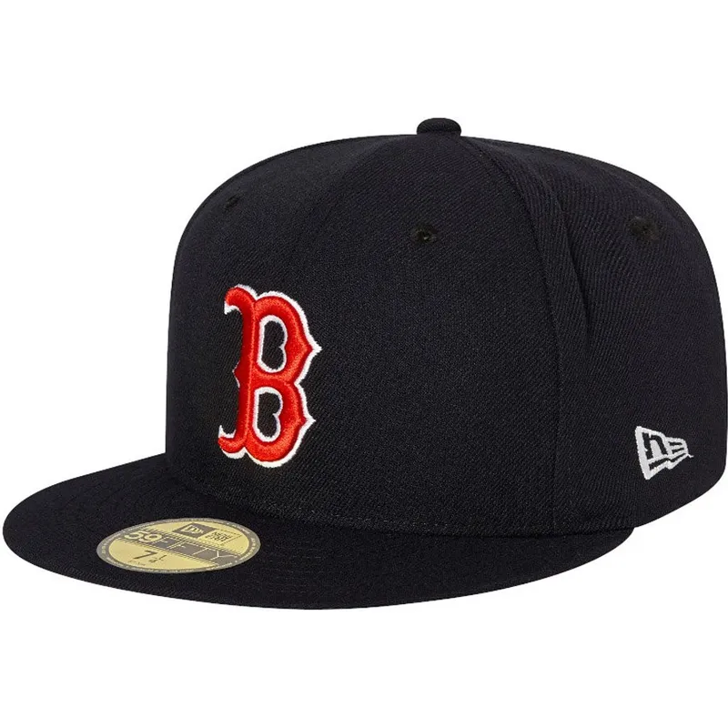 petten-plat-marineblauw-fitted-59fifty-ac-perf-van-boston-red-sox-mlb-van-new-era