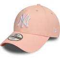 petten-gebogen-roze-verstelbaar-voor-kinderen-9forty-league-essential-van-new-york-yankees-mlb-van-new-era