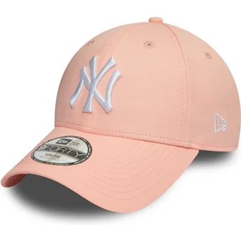 Petten gebogen roze verstelbaar voor kinderen 9FORTY League Essential van New York Yankees MLB van New Era