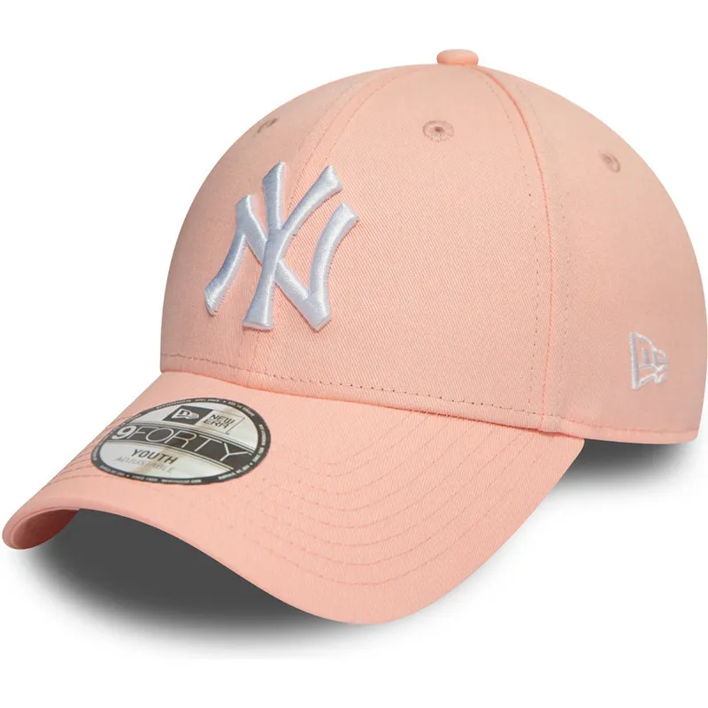 petten-gebogen-roze-verstelbaar-voor-kinderen-9forty-league-essential-van-new-york-yankees-mlb-van-new-era