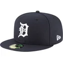 petten-plat-marineblauw-fitted-59fifty-ac-perf-van-detroit-tigers-mlb-van-new-era