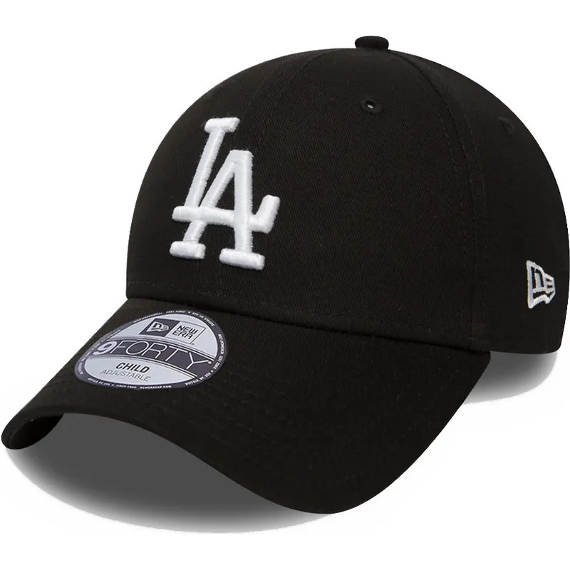 petten-gebogen-zwart-verstelbaar-voor-kinderen-9forty-league-essential-van-los-angeles-dodgers-mlb-van-new-era