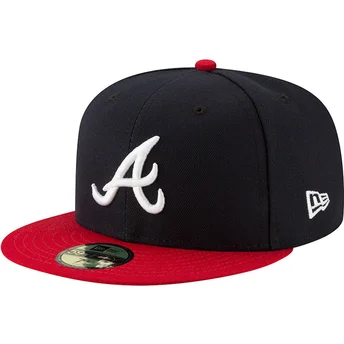 Petten plat marineblauw fitted 59FIFTY AC Perf van Atlanta Braves MLB van New Era