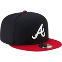 petten-plat-marineblauw-fitted-59fifty-ac-perf-van-atlanta-braves-mlb-van-new-era