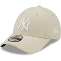 petten-gebogen-beige-verstelbaar-9forty-diamond-era-van-new-york-yankees-mlb-van-new-era