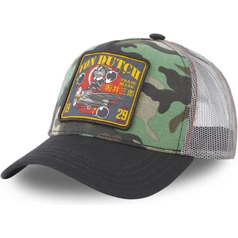 Petten gebogen camouflage snapback SWA van Von Dutch