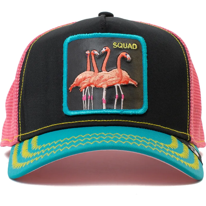 petten-gebogen-zwart-snapback-rosa-squad-flamingoals-the-farm-van-goorin-bros