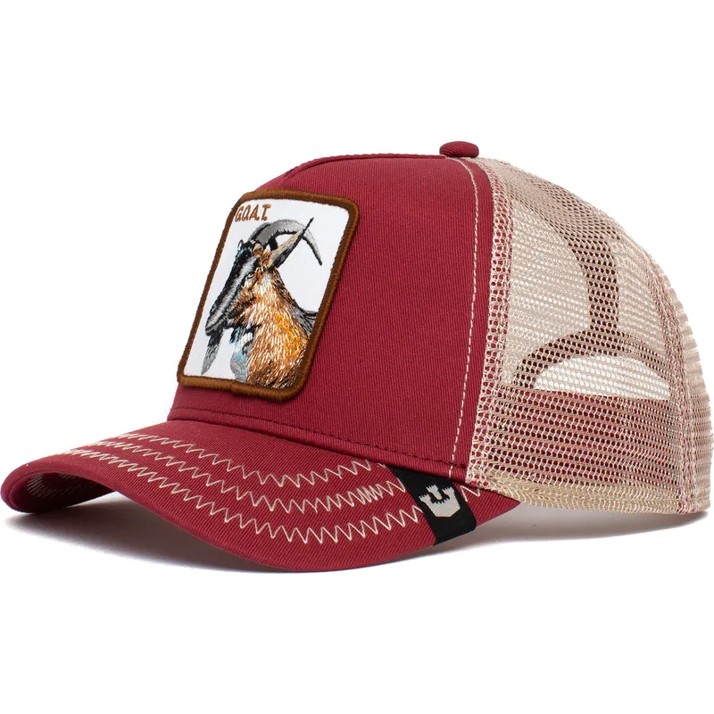 petten-gebogen-rood-snapback-goat-the-goat-the-farm-van-goorin-bros