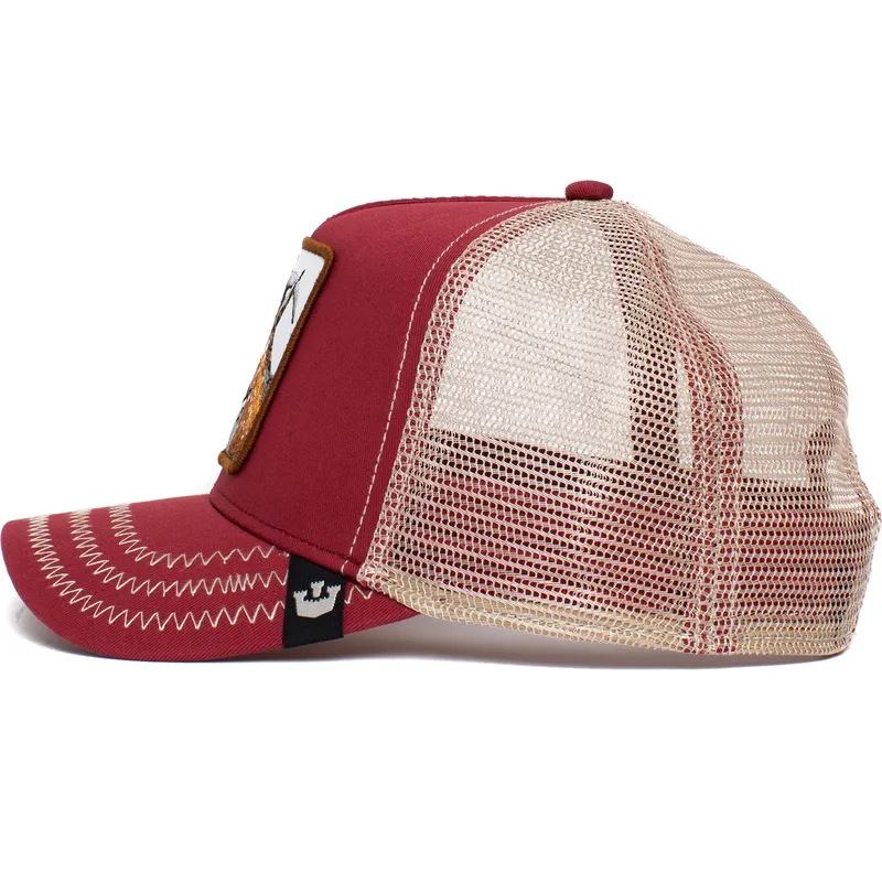 petten-gebogen-rood-snapback-goat-the-goat-the-farm-van-goorin-bros