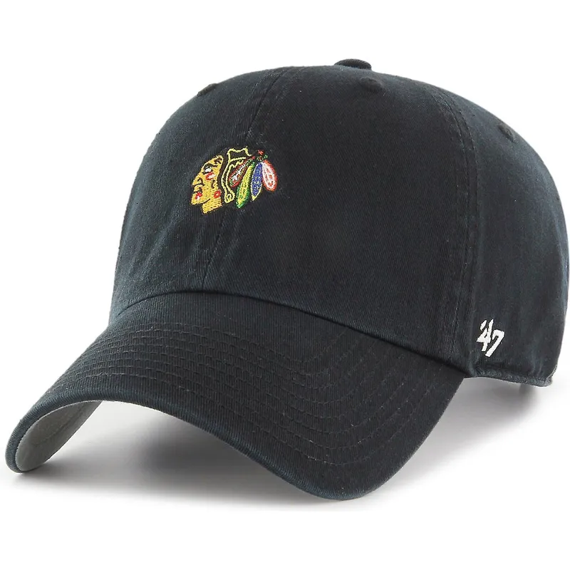 petten-gebogen-zwart-verstelbaar-clean-up-base-runner-van-chicago-blackhawks-nhl-van-47-brand