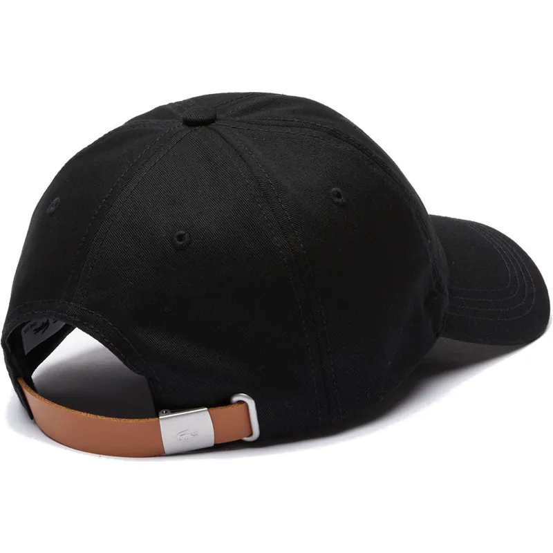 petten-gebogen-zwart-verstelbaar-contrast-strap-oversized-crocodile-van-lacoste