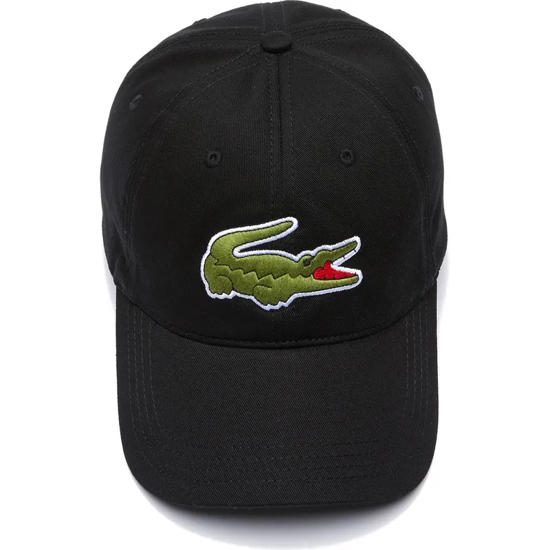 petten-gebogen-zwart-verstelbaar-contrast-strap-oversized-crocodile-van-lacoste
