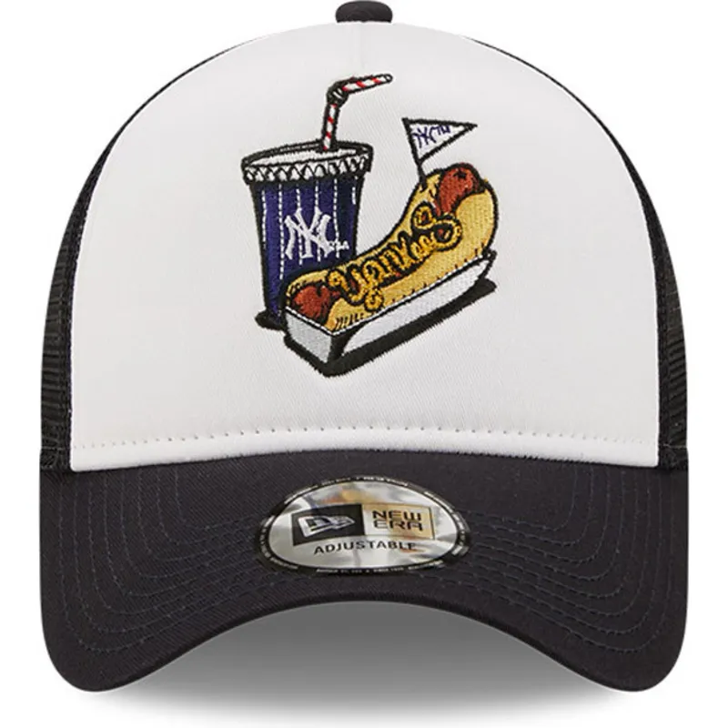 petten-gebogen-wit-snapback-a-frame-stadium-food-hot-dog-van-new-york-yankees-mlb-van-new-era