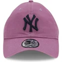 petten-gebogen-paars-verstelbaar-9twenty-essential-casual-classic-van-new-york-yankees-mlb-van-new-era
