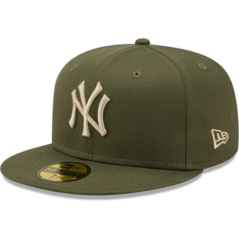 petten-plat-groen-fitted-59fifty-league-essential-van-new-york-yankees-mlb-van-new-era